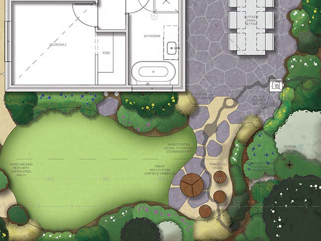 Backyard landscape plan